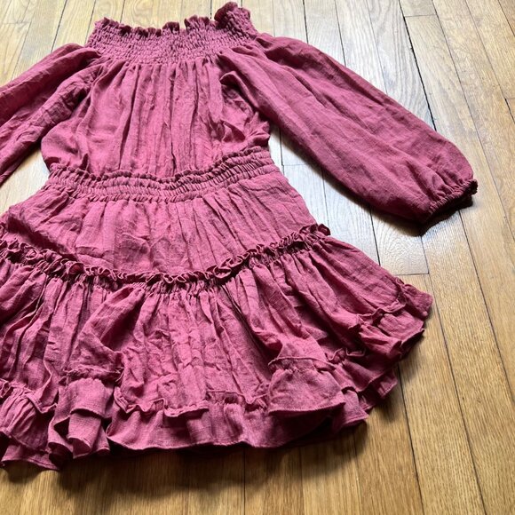 Misa Los Angeles Size S Pink Brick Darla Off Shoulder Mini Dress - Picture 6 of 15